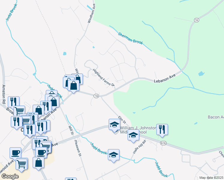 map of restaurants, bars, coffee shops, grocery stores, and more near 1810 Southgate Lane in Colchester