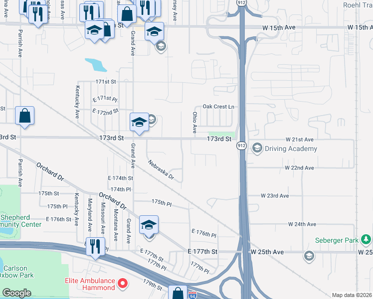 map of restaurants, bars, coffee shops, grocery stores, and more near 7328 New Hampshire Avenue in Hammond