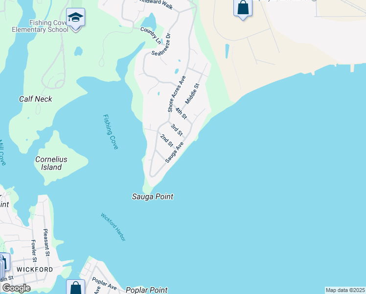 map of restaurants, bars, coffee shops, grocery stores, and more near 107 Sauga Avenue in North Kingstown