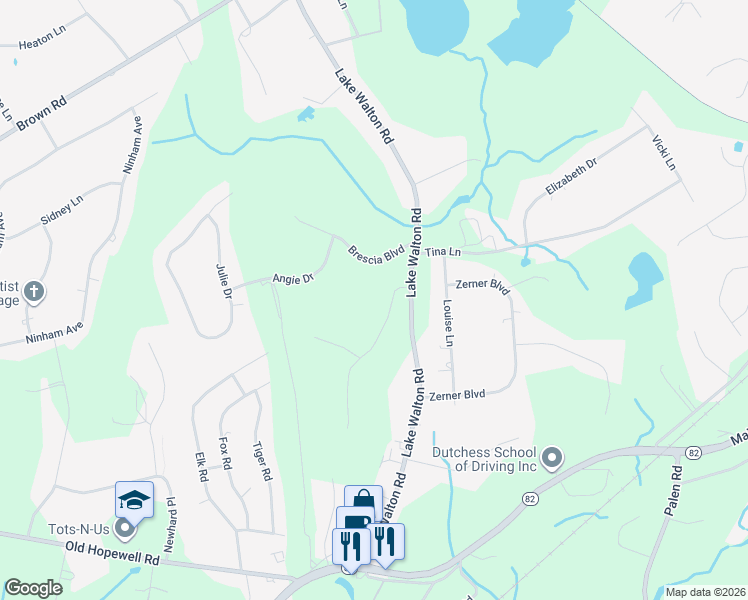 map of restaurants, bars, coffee shops, grocery stores, and more near 7 Hickman Drive in Hopewell Junction
