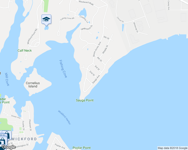 map of restaurants, bars, coffee shops, grocery stores, and more near 82 2nd Street in North Kingstown