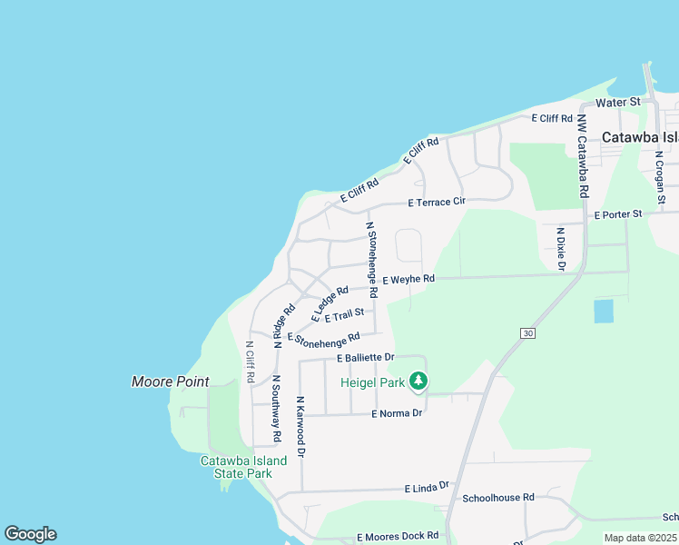 map of restaurants, bars, coffee shops, grocery stores, and more near 4371 East Ledge Road in Port Clinton