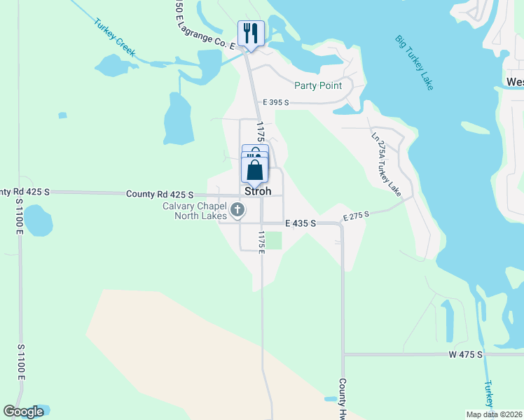 map of restaurants, bars, coffee shops, grocery stores, and more near 11715 East 435 South in Hudson