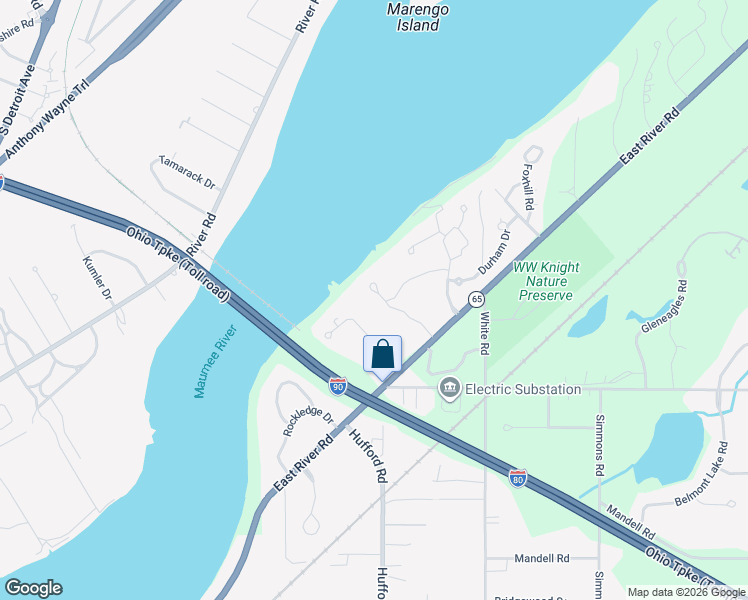 map of restaurants, bars, coffee shops, grocery stores, and more near 29592 Duxbury Lane in Perrysburg