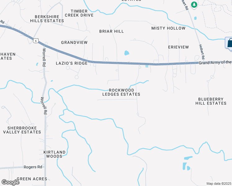 map of restaurants, bars, coffee shops, grocery stores, and more near 7345 Ledgewood Drive in Kirtland