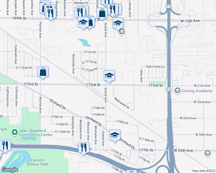 map of restaurants, bars, coffee shops, grocery stores, and more near 3549 Greenbriar Lane in Hammond