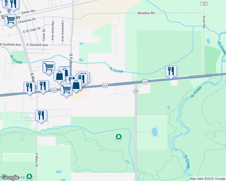 map of restaurants, bars, coffee shops, grocery stores, and more near 3 Turtle Creek Circle in Swanton