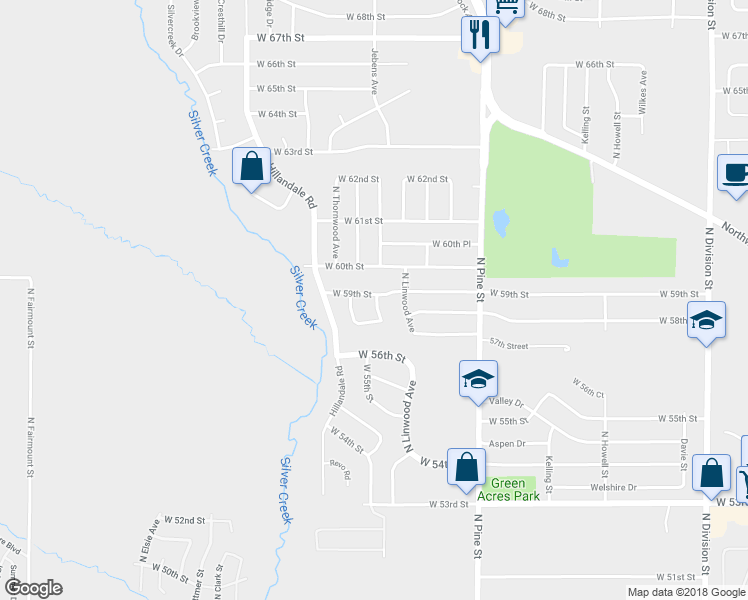 map of restaurants, bars, coffee shops, grocery stores, and more near 5816 Jebens Avenue in Davenport