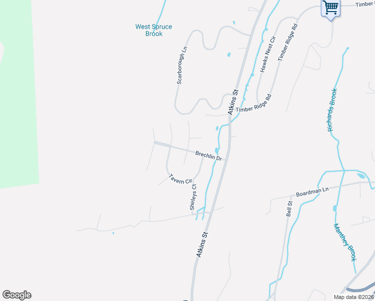 map of restaurants, bars, coffee shops, grocery stores, and more near Brechlin Drive in Middletown