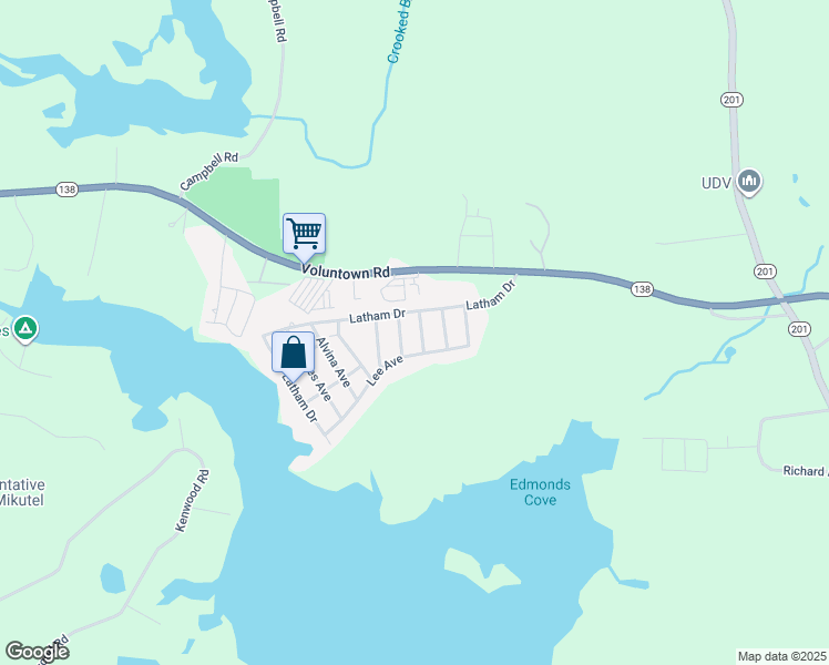map of restaurants, bars, coffee shops, grocery stores, and more near 7 Martha Avenue in Griswold