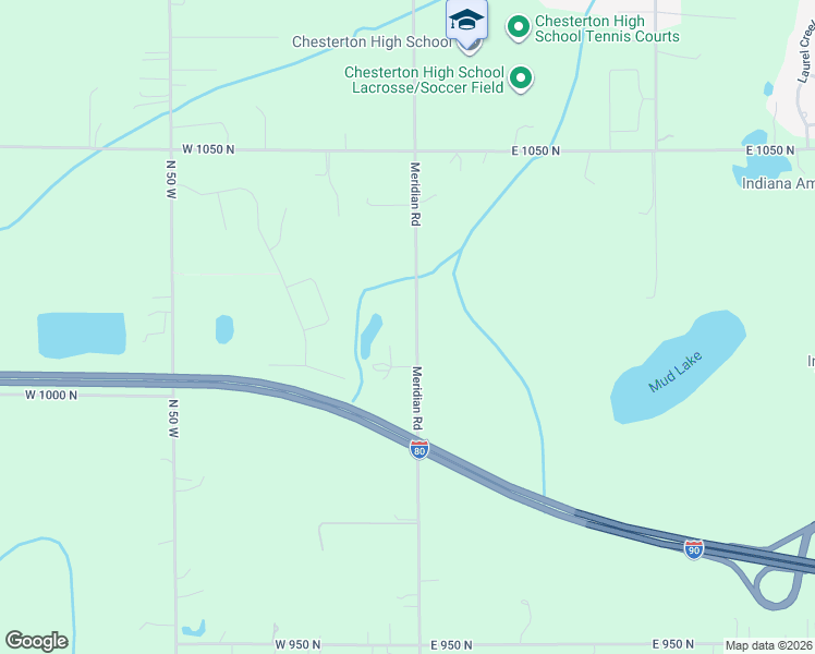 map of restaurants, bars, coffee shops, grocery stores, and more near 1014 Meridian Road in Chesterton