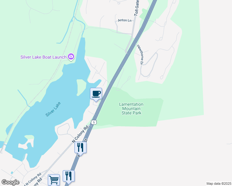 map of restaurants, bars, coffee shops, grocery stores, and more near 95 South Ridge Lane in Berlin