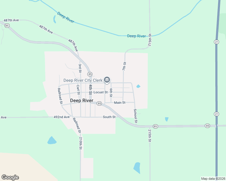 map of restaurants, bars, coffee shops, grocery stores, and more near 601 Locust Street in Deep River