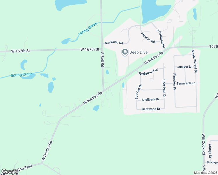 map of restaurants, bars, coffee shops, grocery stores, and more near West Hadley Road in Homer Glen
