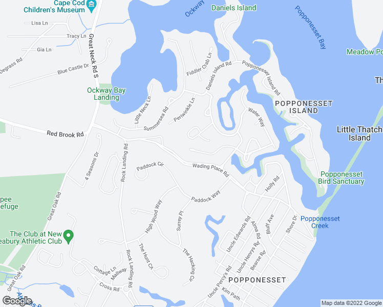 map of restaurants, bars, coffee shops, grocery stores, and more near 54 Running Light Way in Mashpee
