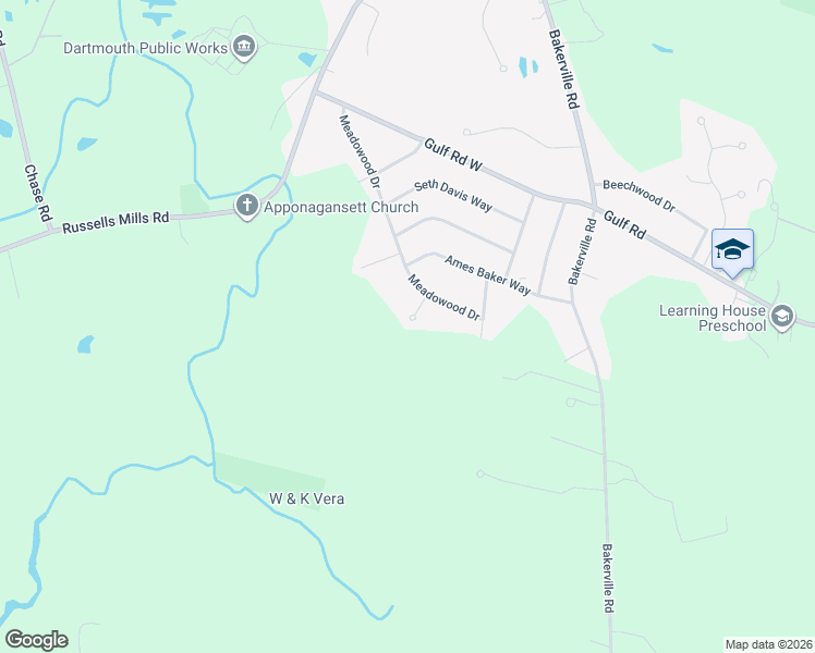 map of restaurants, bars, coffee shops, grocery stores, and more near 6 Cornell Circle in Dartmouth