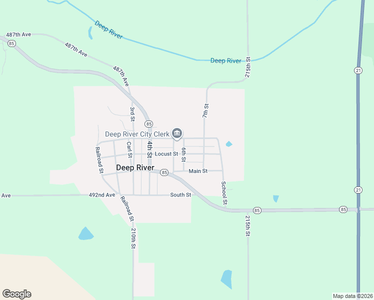 map of restaurants, bars, coffee shops, grocery stores, and more near 601-699 Locust Street in Deep River