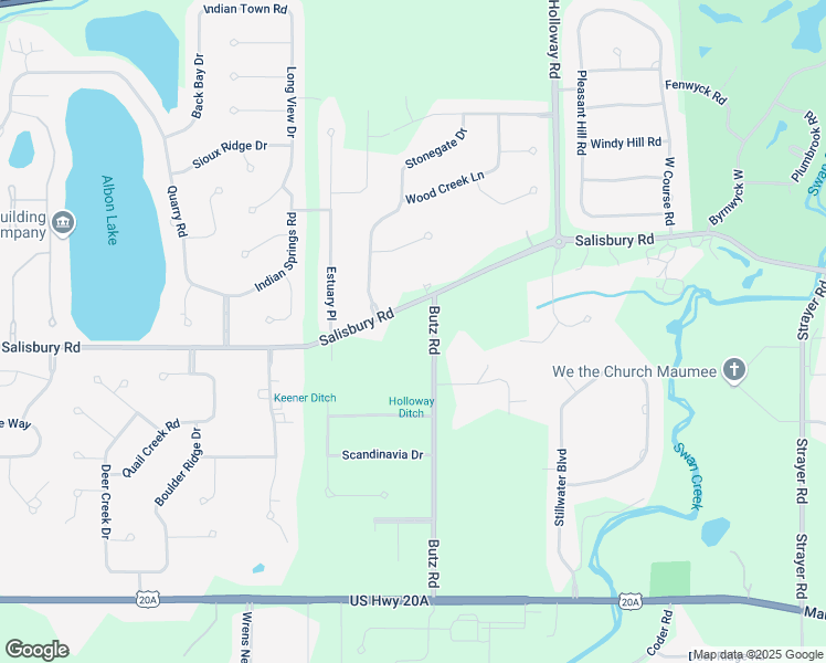 map of restaurants, bars, coffee shops, grocery stores, and more near 3260 Butz Road in Maumee