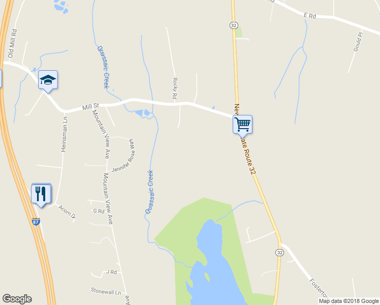 map of restaurants, bars, coffee shops, grocery stores, and more near 12 New York 32 in Wallkill