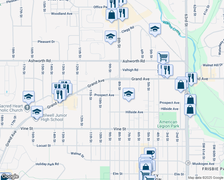 map of restaurants, bars, coffee shops, grocery stores, and more near 807 9th Street in West Des Moines