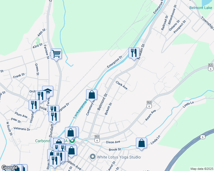 map of restaurants, bars, coffee shops, grocery stores, and more near 14 Richmond St in Carbondale