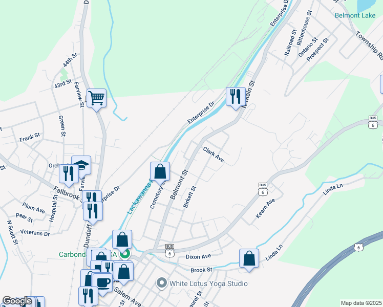 map of restaurants, bars, coffee shops, grocery stores, and more near 14 Richmond Street in Carbondale