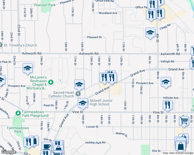 map of restaurants, bars, coffee shops, grocery stores, and more near 806 14th Street in West Des Moines