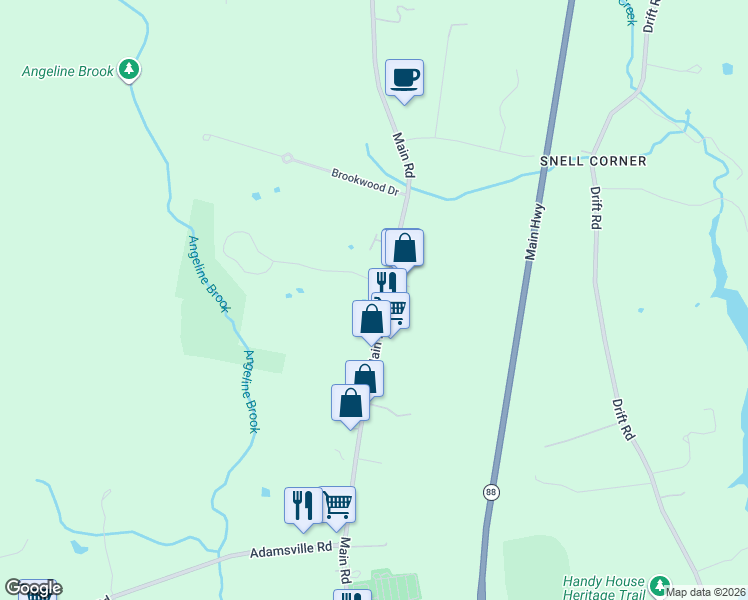 map of restaurants, bars, coffee shops, grocery stores, and more near 767 Main Road in Westport