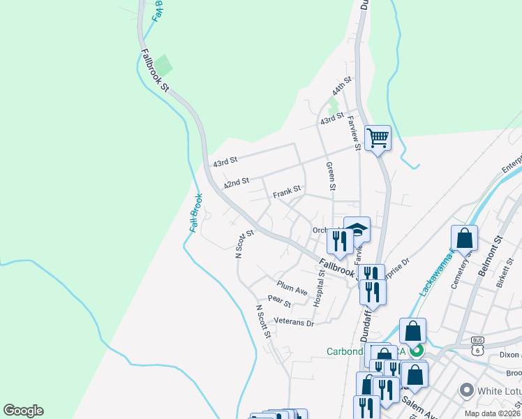 map of restaurants, bars, coffee shops, grocery stores, and more near 1 Short Street in Carbondale