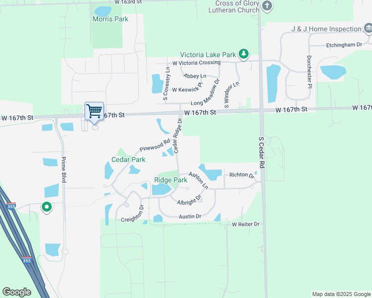 map of restaurants, bars, coffee shops, grocery stores, and more near 15053 Sagebrush Lane in Lockport