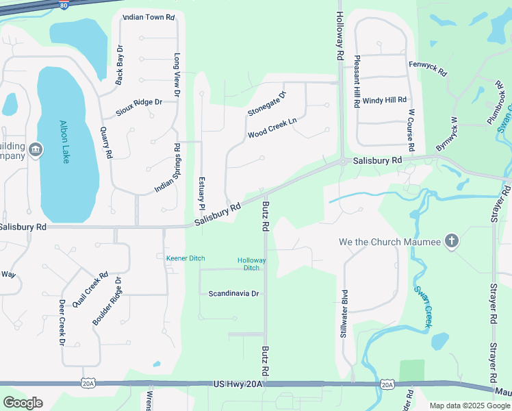 map of restaurants, bars, coffee shops, grocery stores, and more near 3260 Butz Road in Maumee