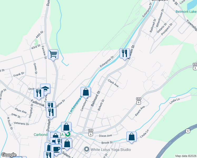 map of restaurants, bars, coffee shops, grocery stores, and more near 14 Richmond Street in Carbondale