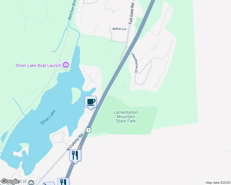 map of restaurants, bars, coffee shops, grocery stores, and more near 95 South Ridge Lane in Berlin