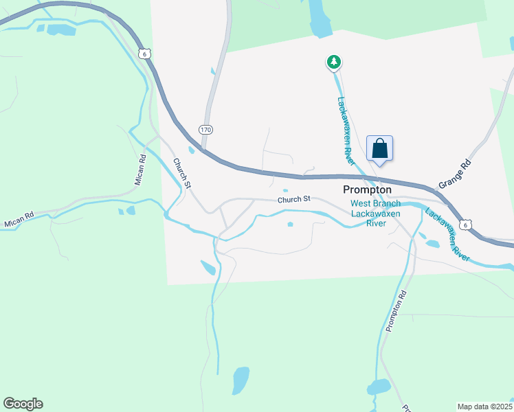 map of restaurants, bars, coffee shops, grocery stores, and more near 100 Church Street in Prompton