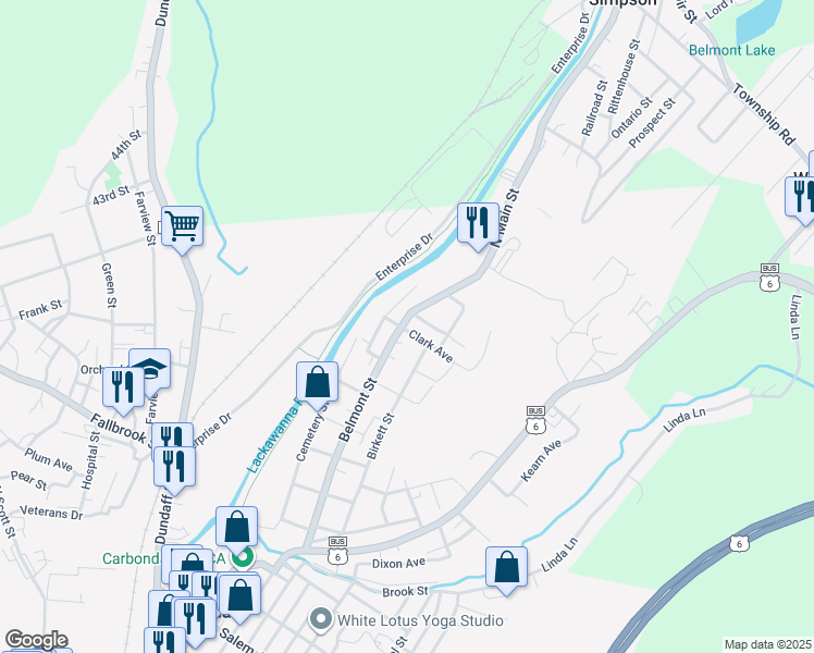 map of restaurants, bars, coffee shops, grocery stores, and more near 25 Clark Avenue in Carbondale
