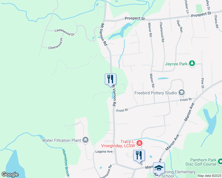 map of restaurants, bars, coffee shops, grocery stores, and more near 396 Mount Vernon Road in Southington