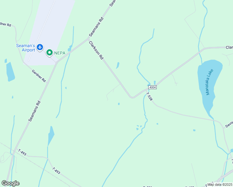 map of restaurants, bars, coffee shops, grocery stores, and more near 1 Clarkson Road in Factoryville