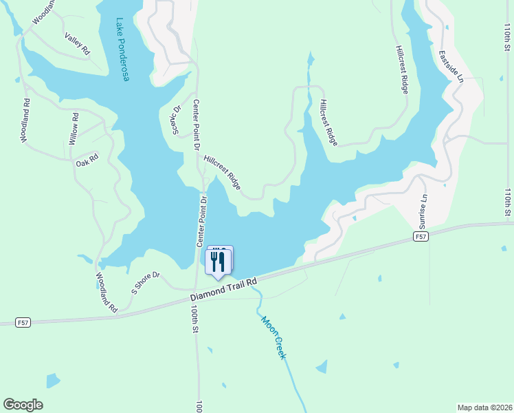 map of restaurants, bars, coffee shops, grocery stores, and more near 136 Hillcrest Ridge in Montezuma