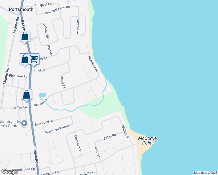 map of restaurants, bars, coffee shops, grocery stores, and more near 22 Oliver Hazard Perry Road in Portsmouth