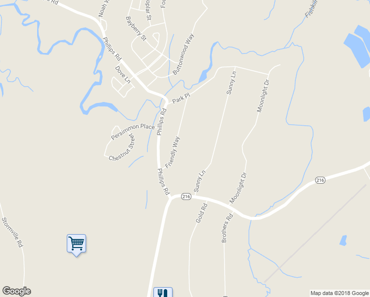 map of restaurants, bars, coffee shops, grocery stores, and more near 26 Friendly Way in Stormville