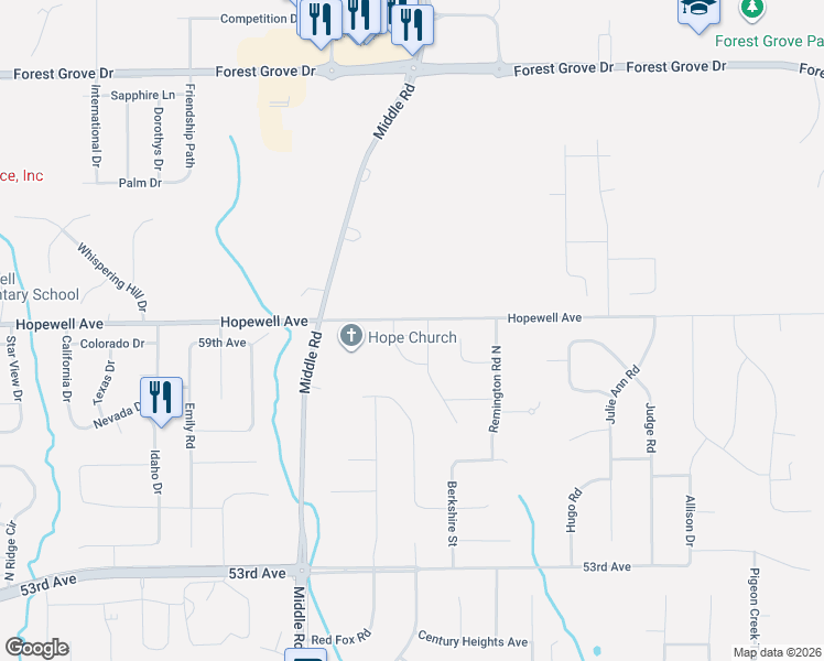 map of restaurants, bars, coffee shops, grocery stores, and more near 5213 Hopewell Court in Bettendorf