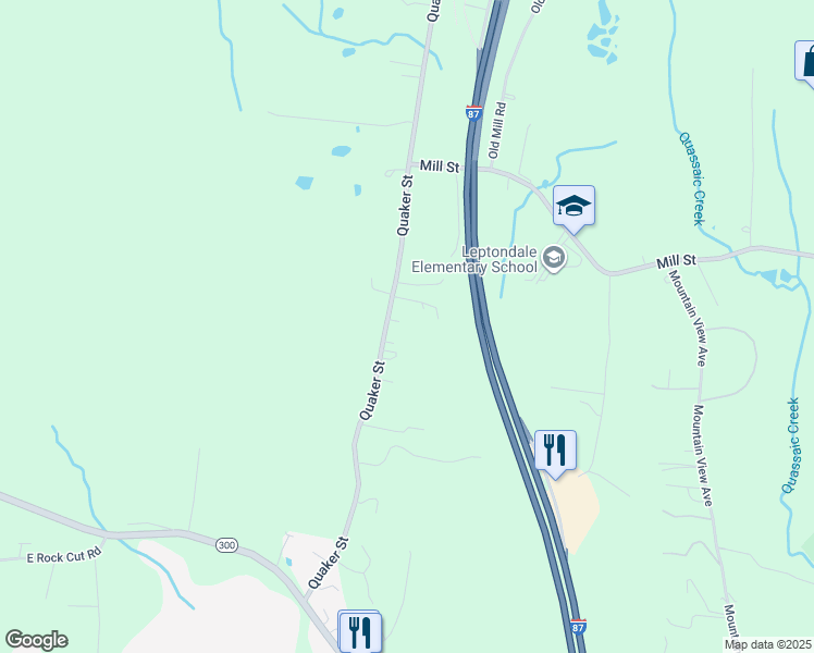 map of restaurants, bars, coffee shops, grocery stores, and more near 353 Quaker Street in Wallkill