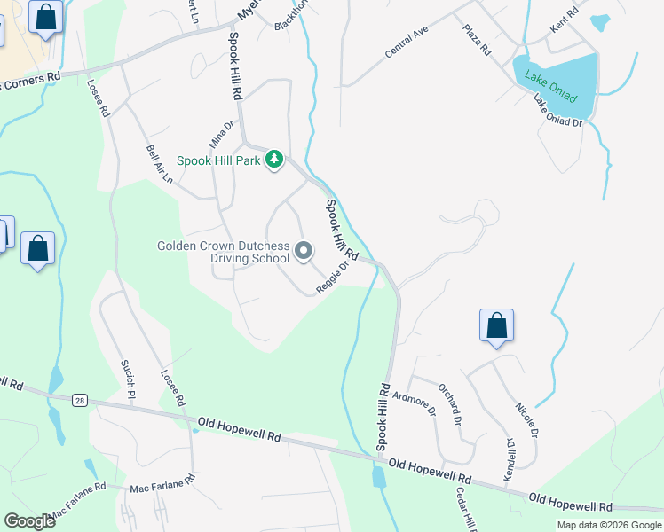 map of restaurants, bars, coffee shops, grocery stores, and more near 4 Dara Lane in Wappingers Falls