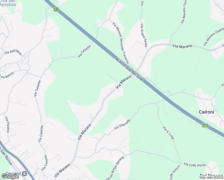 map of restaurants, bars, coffee shops, grocery stores, and more near 369 Via Marano in Ceccano