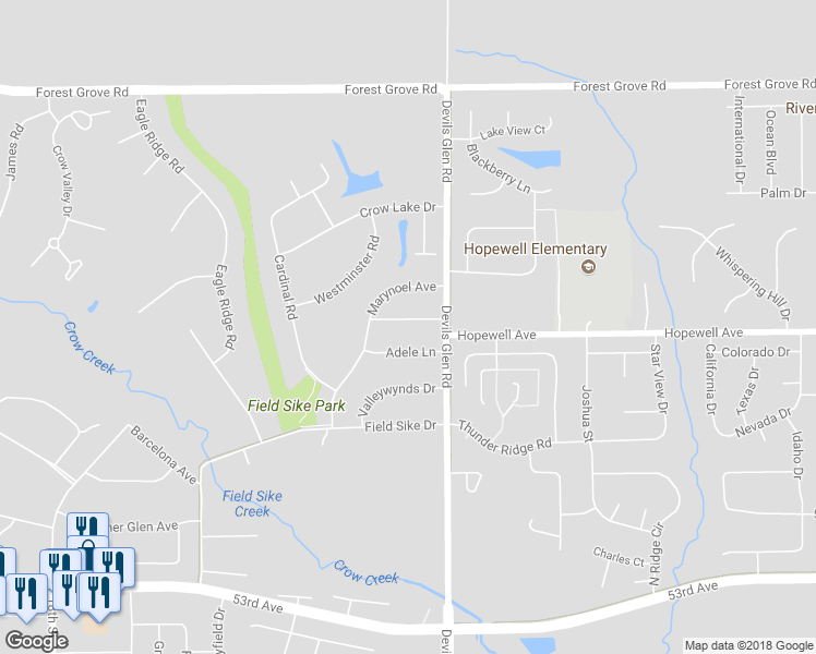 map of restaurants, bars, coffee shops, grocery stores, and more near 3421 Saint James Avenue in Bettendorf