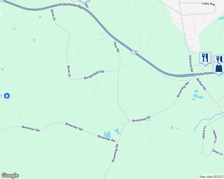 map of restaurants, bars, coffee shops, grocery stores, and more near 24 Vandy Drive in Griswold
