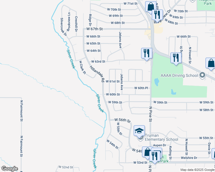 map of restaurants, bars, coffee shops, grocery stores, and more near 6034 North Thornwood Avenue in Davenport