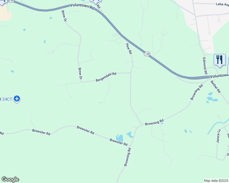 map of restaurants, bars, coffee shops, grocery stores, and more near 24 Vandy Drive in Griswold