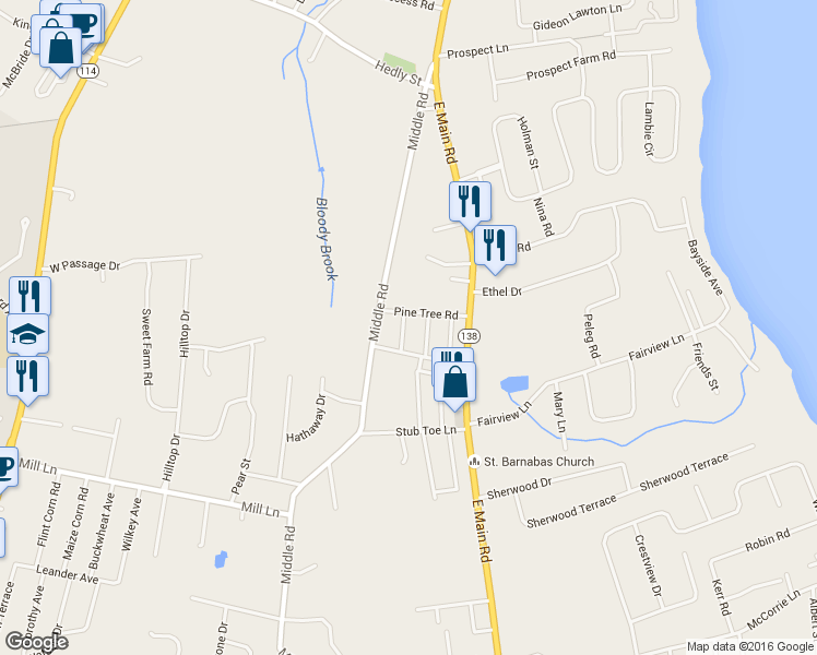 map of restaurants, bars, coffee shops, grocery stores, and more near 14 Cypress Street in Portsmouth