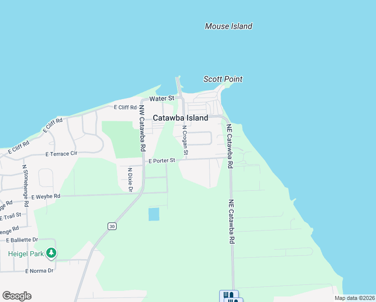 map of restaurants, bars, coffee shops, grocery stores, and more near 5225 East Porter Street in Port Clinton